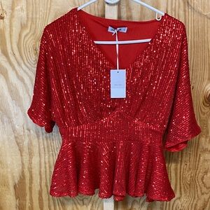 Grace Karin size M sequined top NWT